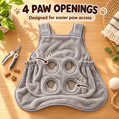 Cat Grooming Apron with Paw Openings – Hands-Free Cat Nail Trimming Holder for Easier At-Home Grooming