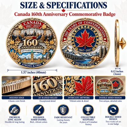 🍁Canada 160th Anniversary 1867-2027 Commemorative badge