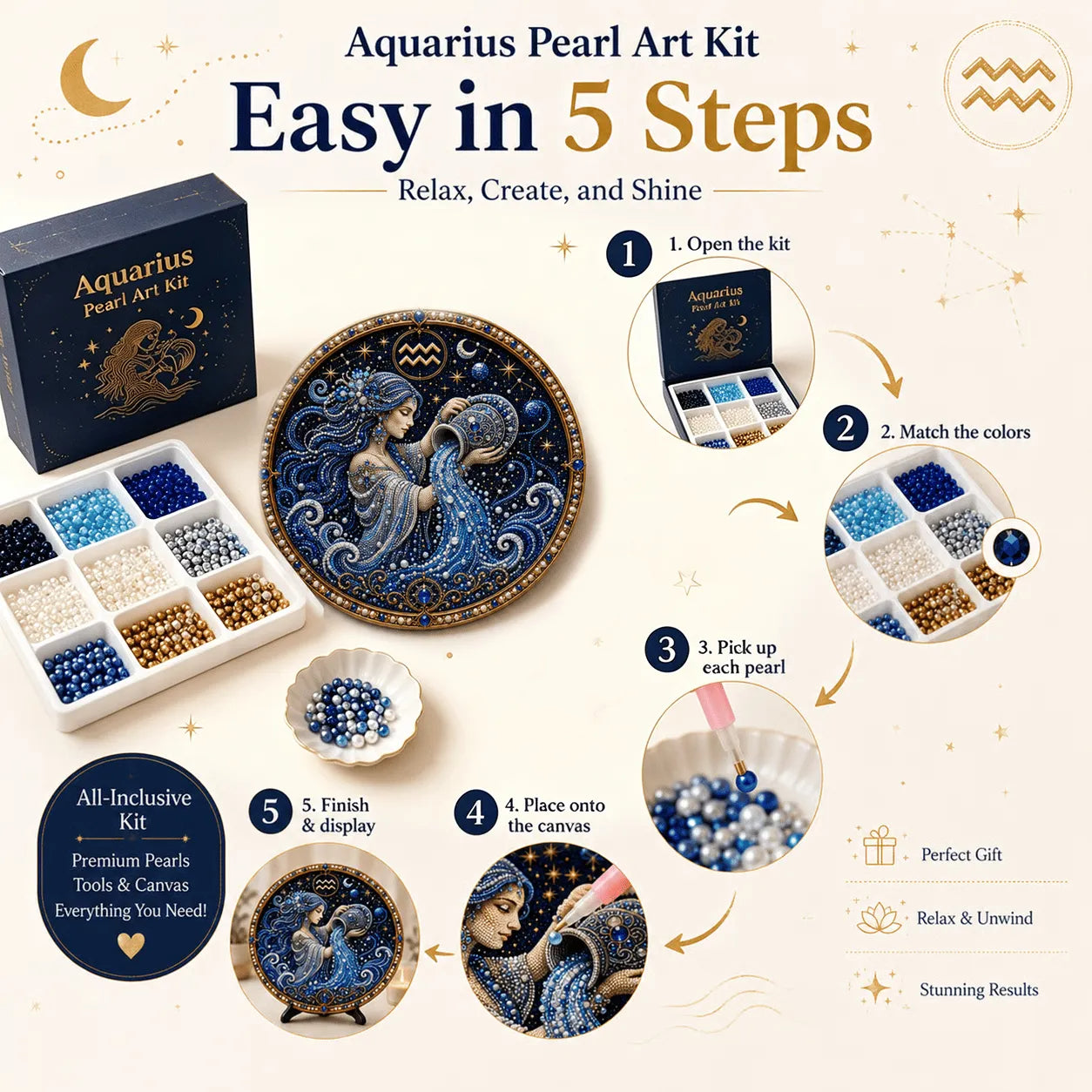 49% OFF – ✨ Premium 3D Pearl 12 Zodiac Signs Art Kit | Luxury Flocked Canvas with Scratch-Resistant Non-Fading Pearl Beads DIY Handmade Astrology Decor ♈🌙💎
