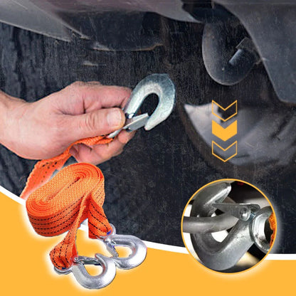 ⏳Time-Limited Special⏰13ft Car Tow Strap with Hooks & 3 Tons Capacity