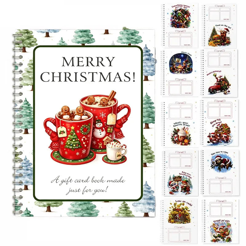 🔥🎁50% OFF!!!🎅Christmas Gift Card Booklet -👍DIY Spiral-Bound Christmas Gift Card Holder Book