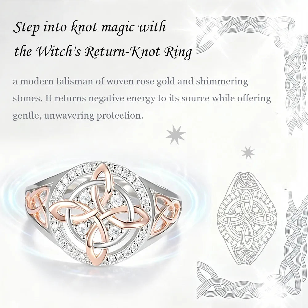 🔥🔮💍Handmade Alloy Witch's Return-Knot Protection Ring✨Protect Your Loved Ones