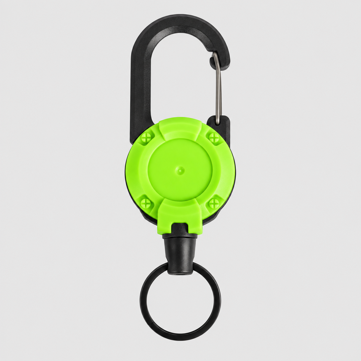 🔑Retractable Carabiner Keychain – 65cm steel lanyard, 100,000 pull cycles. Lightweight & sturdy.