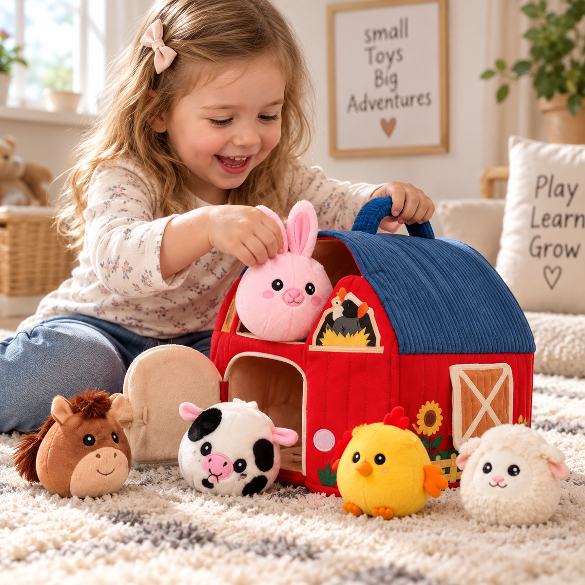 Surprise Barn with Stuffed Farm Animals