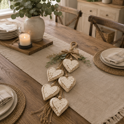 🤎 LED Hanging Heart Wall Decor – Warm Glowing Rustic Home Accent ✨