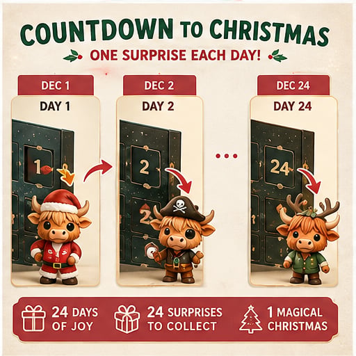 Highland Cow Advent Calendar Christmas tradition