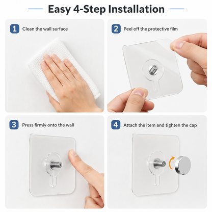 🔥 Limited-Time Deal — No-Drill Transparent Wall Hook✨