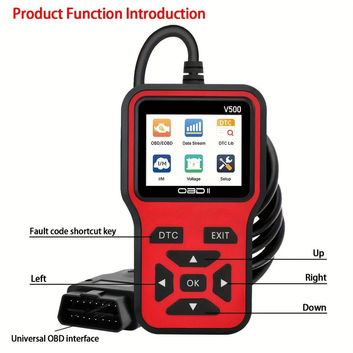 🚗 OBD2 Car Diagnostic Scanner | V500 Engine Code Reader