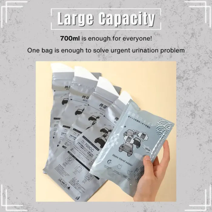 🔥 2026 Travel Essential 🚗 700ml Portable Emergency Urinal Bags – Disposable, Leak-Proof & Unisex Outdoor Relief