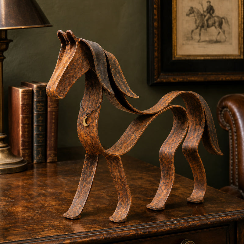 🐎 Spirit of the Horse – Vintage Metal Equestrian Sculpture✨