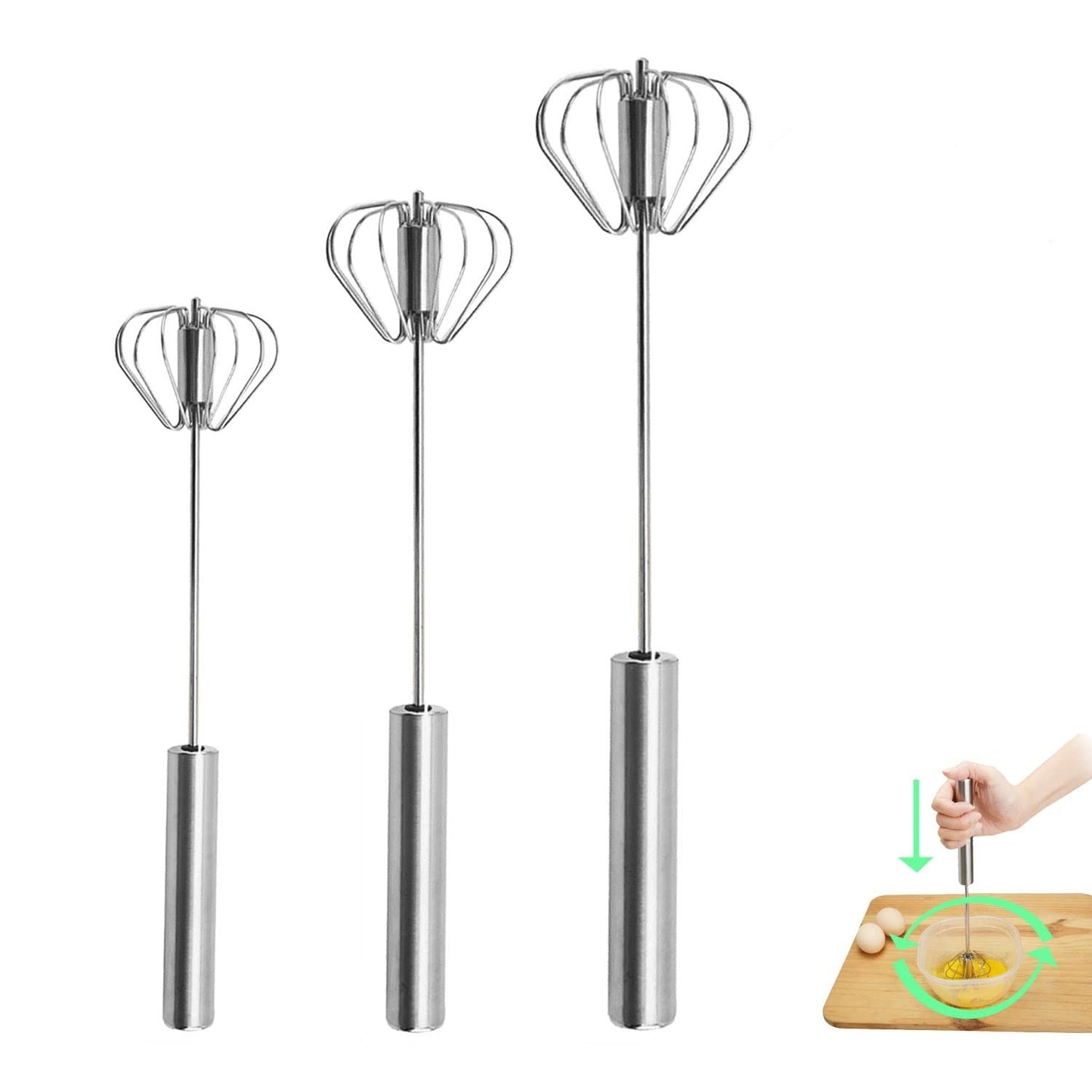 🔥 Hot Sale! Push Rotary Whisk Set – Mix Faster with Less Effort 🍳