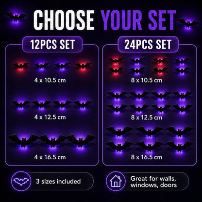 🎃 Ready for Halloween? LED Glowing Bat Wall Lights for Spooky Day🦇✨