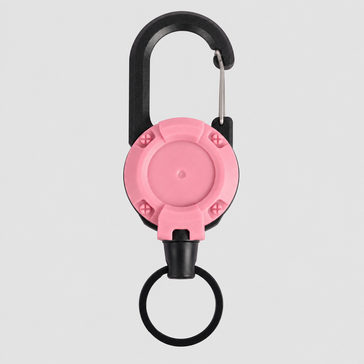 🔑Retractable Carabiner Keychain – 65cm steel lanyard, 100,000 pull cycles. Lightweight & sturdy.