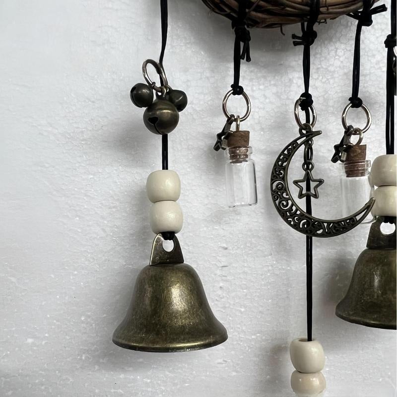 🔔🌙 Witch Bell & Blessing Bottle Charm – Protective Hanging Decor