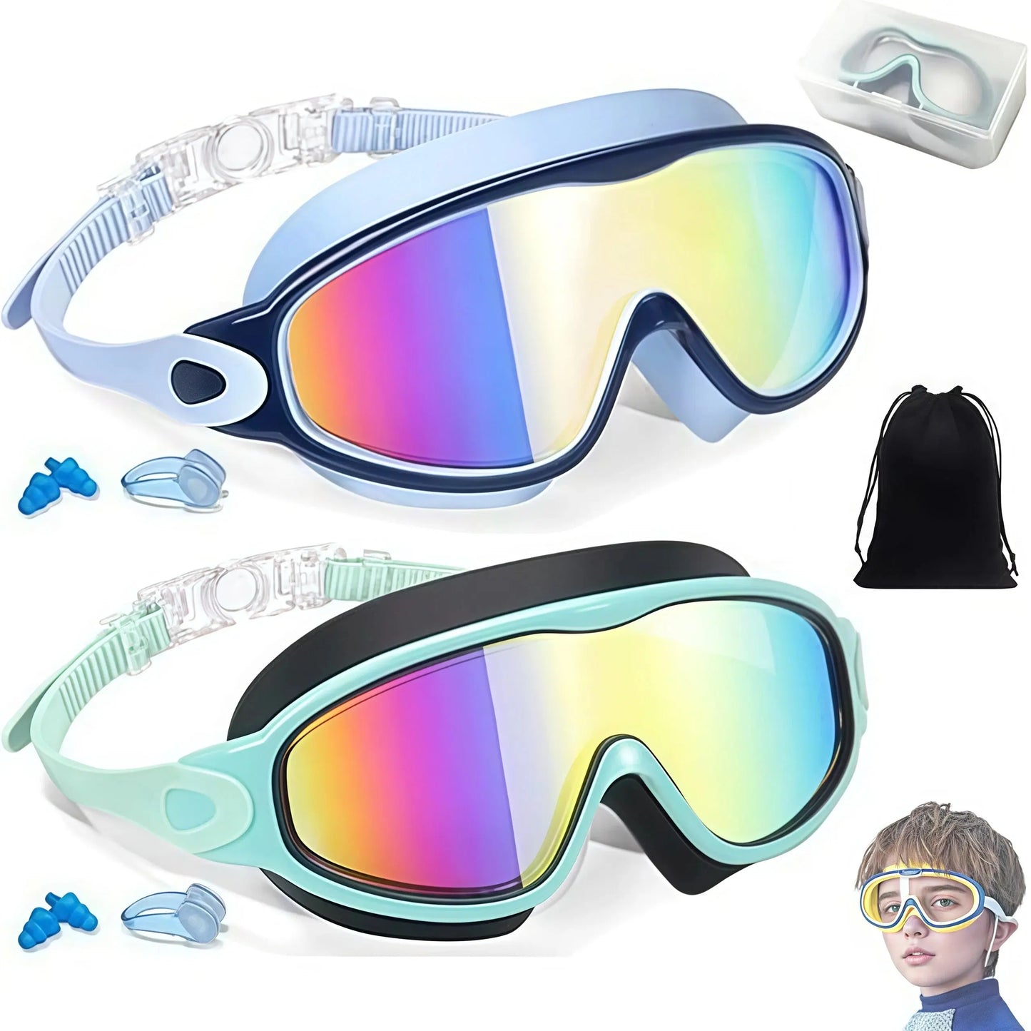 🔥 Season Hot Seller! Summer Must-Have 2-Pack Kids Swim Goggles 🏊‍♂️