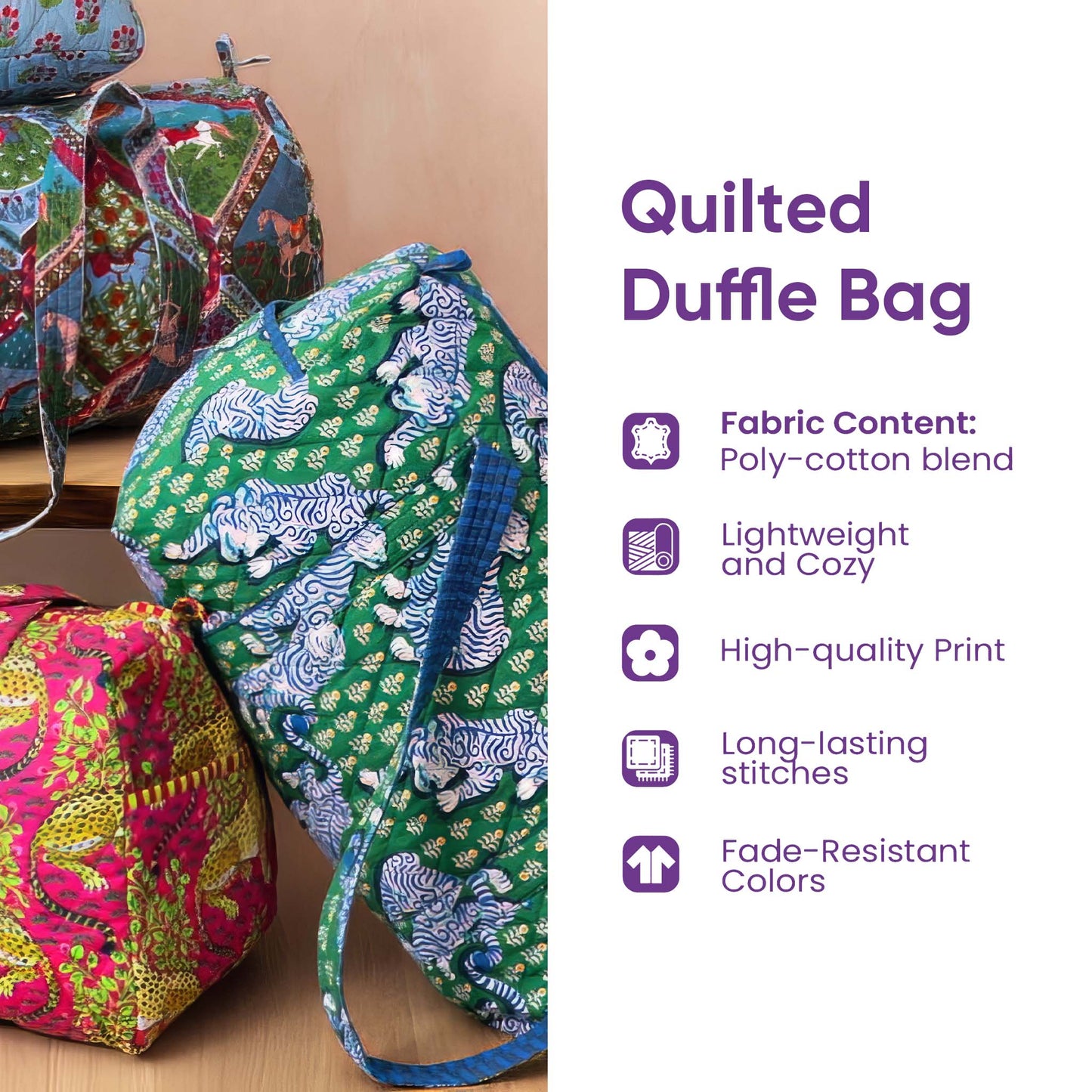 Hippie Journey Quilted Duffle Bag YS13