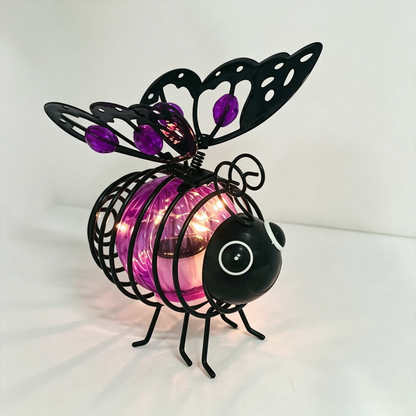 🔥 Limited-Time 50% OFF | Hanging Solar Bee Light – Warm Amber Glow for Garden Nights 🐝✨