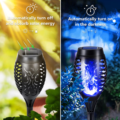 Halloween Outdoor Solar Flickering Flame Torch Lights Waterproof Garden Yard Pathway Decor