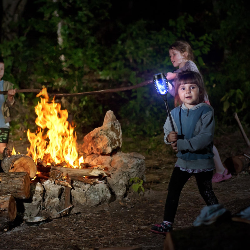 Halloween Outdoor Solar Flickering Flame Torch Lights Waterproof Garden Yard Pathway Decor
