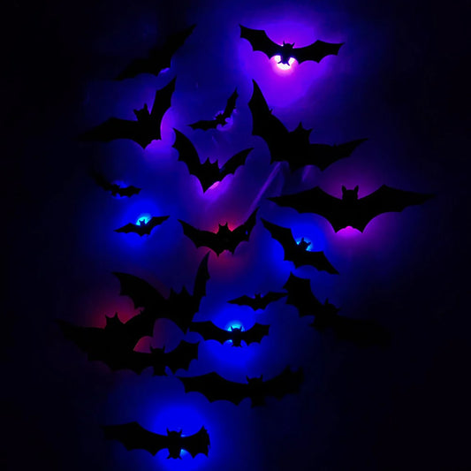 12Pcs 3D Bat Design LED Decoration