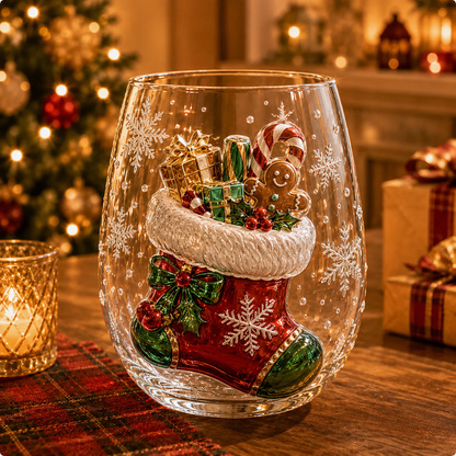 🎅Magical Christmas  Glass Cup Collection – Santa, Reindeer, Snowman & Christmas Tree