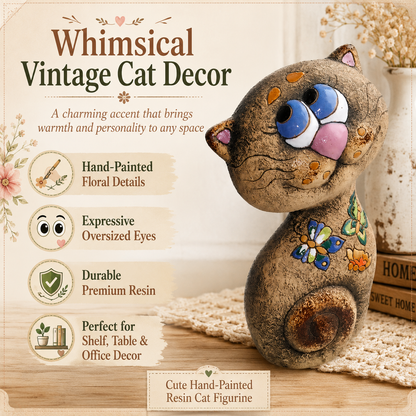 Last Day Sale⚡️Cute Hand-Painted Resin Cat Figurine