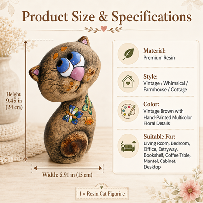 Last Day Sale⚡️Cute Hand-Painted Resin Cat Figurine