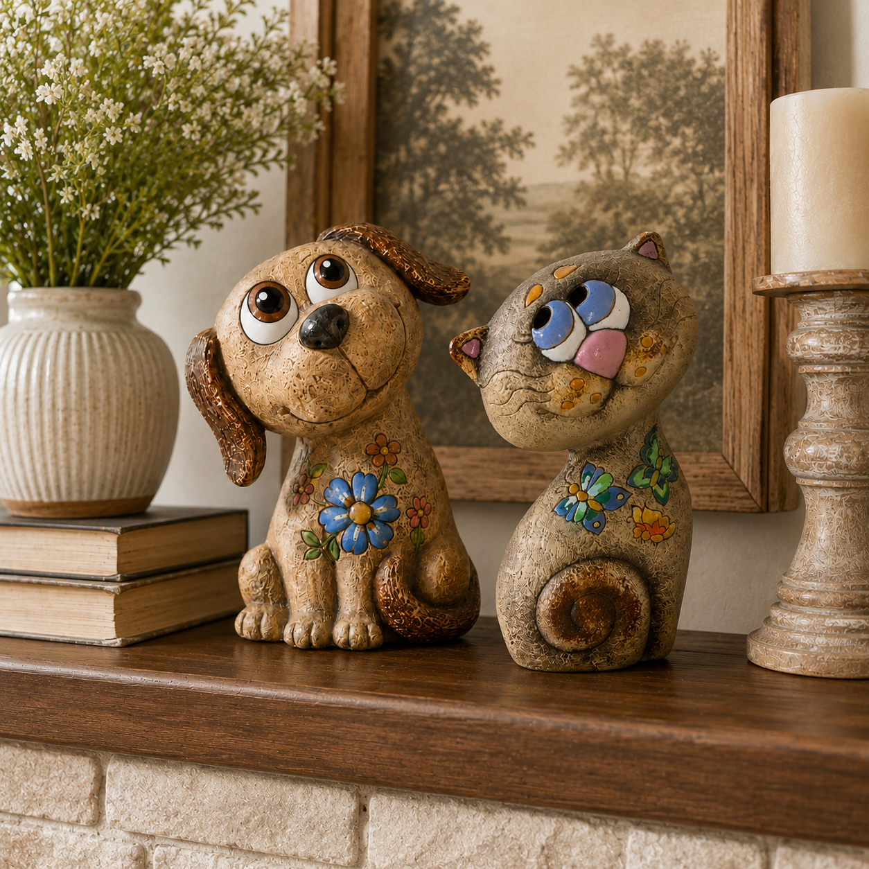 Last Day Sale⚡️Cute Hand-Painted Resin Cat Figurine