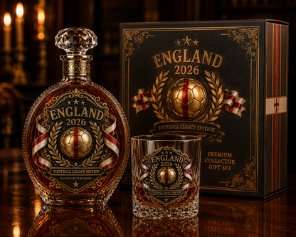 🔥 England 2026 Football Legacy Commemorative Whiskey Decanter & Glassware Collection