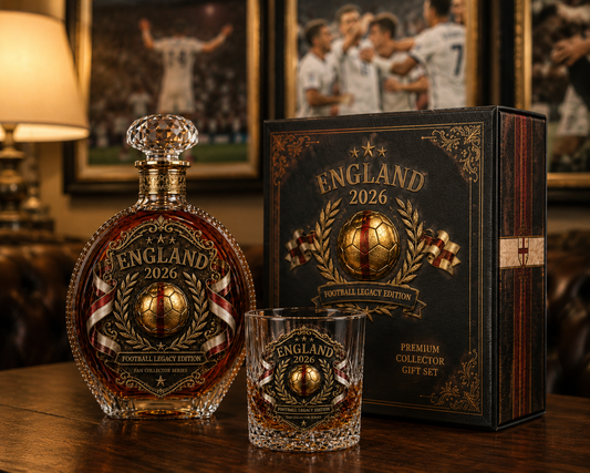 🔥 England 2026 Football Legacy Commemorative Whiskey Decanter & Glassware Collection