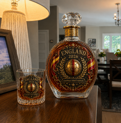 🔥 England 2026 Football Legacy Commemorative Whiskey Decanter & Glassware Collection