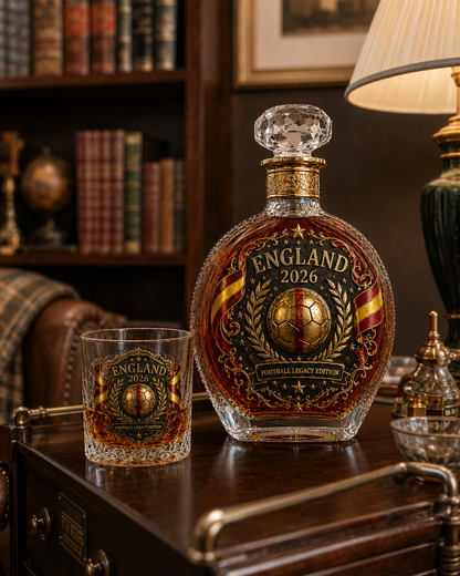 🔥 England 2026 Football Legacy Commemorative Whiskey Decanter & Glassware Collection