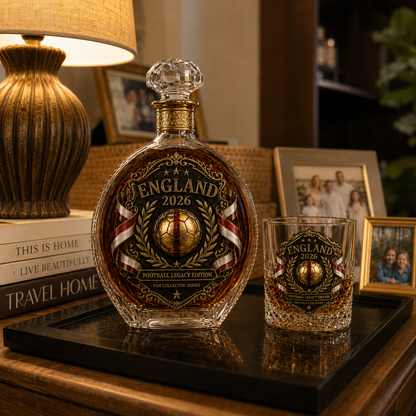 🔥 England 2026 Football Legacy Commemorative Whiskey Decanter & Glassware Collection