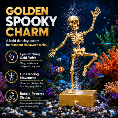 💀🫧 Dancing Skeleton Bubble Aquarium Ornament