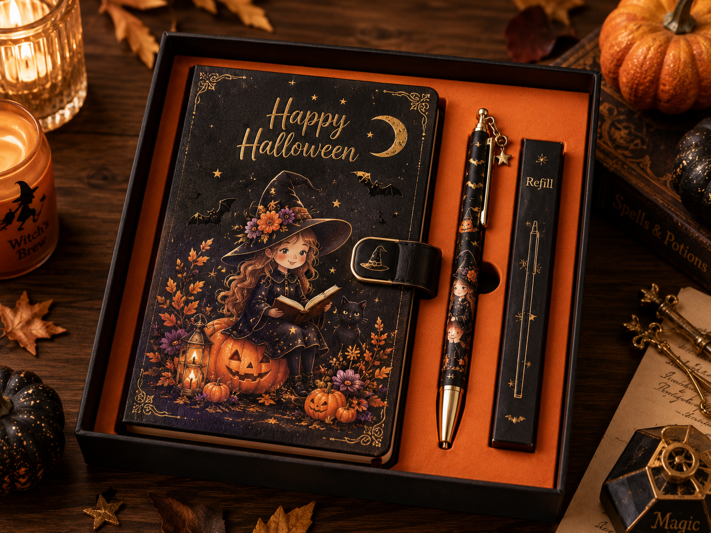 Festive Journal & Pen Gift Set – Halloween & Christmas Collection