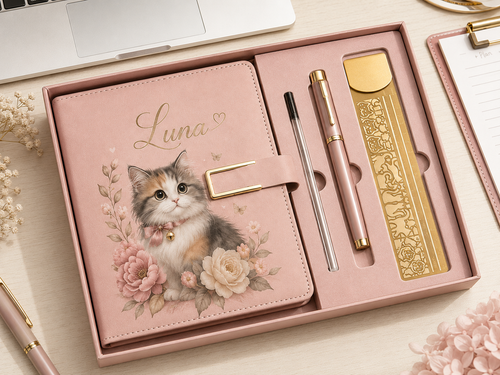 Personalized Pet Journal & Creative Stencil Gift Set