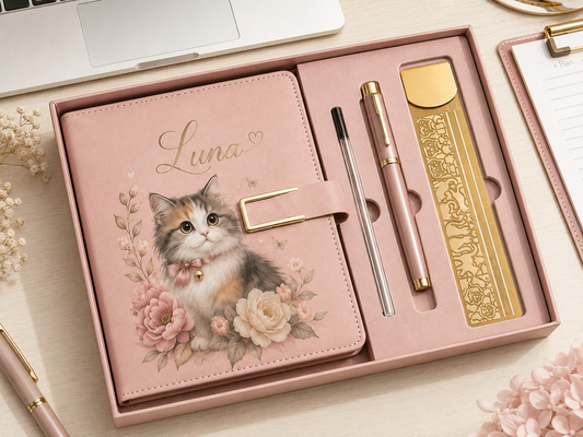 Personalized Pet Journal & Creative Stencil Gift Set