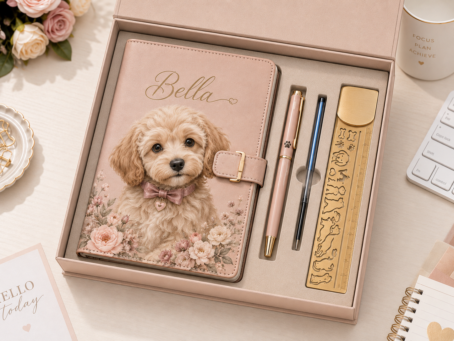 Personalized Pet Journal & Creative Stencil Gift Set