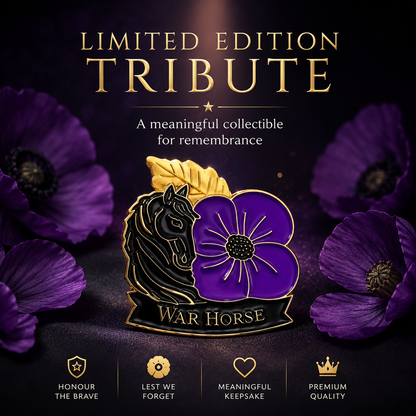 Limited Edition 50% Off - War Horse Purple Poppy 111th Anniversary Remembrance Brooch
