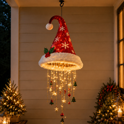 💝LAST DAY 50% OFF🎅 Lighted Santa Hat Hanging Chandelier 🎄 | 5 Styles Warm LED Christmas String Light | Indoor Outdoor Porch Holiday Decor Gift
