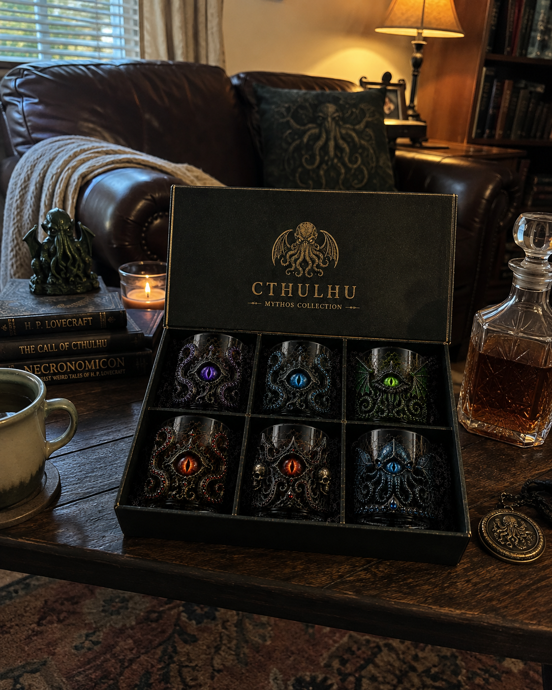 🐙👁️ Cthulhu Mythos 3D Eldritch Eye Whiskey Glass | Raised Tentacle Art, Gothic Collector Drinkware & Dark Fantasy Gift 🎁