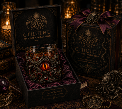 🐙👁️ Cthulhu Mythos 3D Eldritch Eye Whiskey Glass | Raised Tentacle Art, Gothic Collector Drinkware & Dark Fantasy Gift 🎁