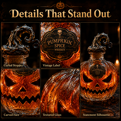 🎃 Pumpkin Spice Jack-O’-Lantern Whiskey Decanter