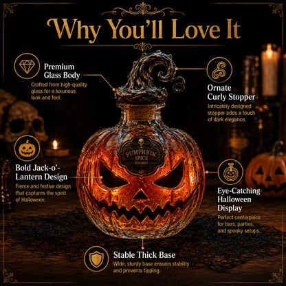 🎃 Pumpkin Spice Jack-O’-Lantern Whiskey Decanter