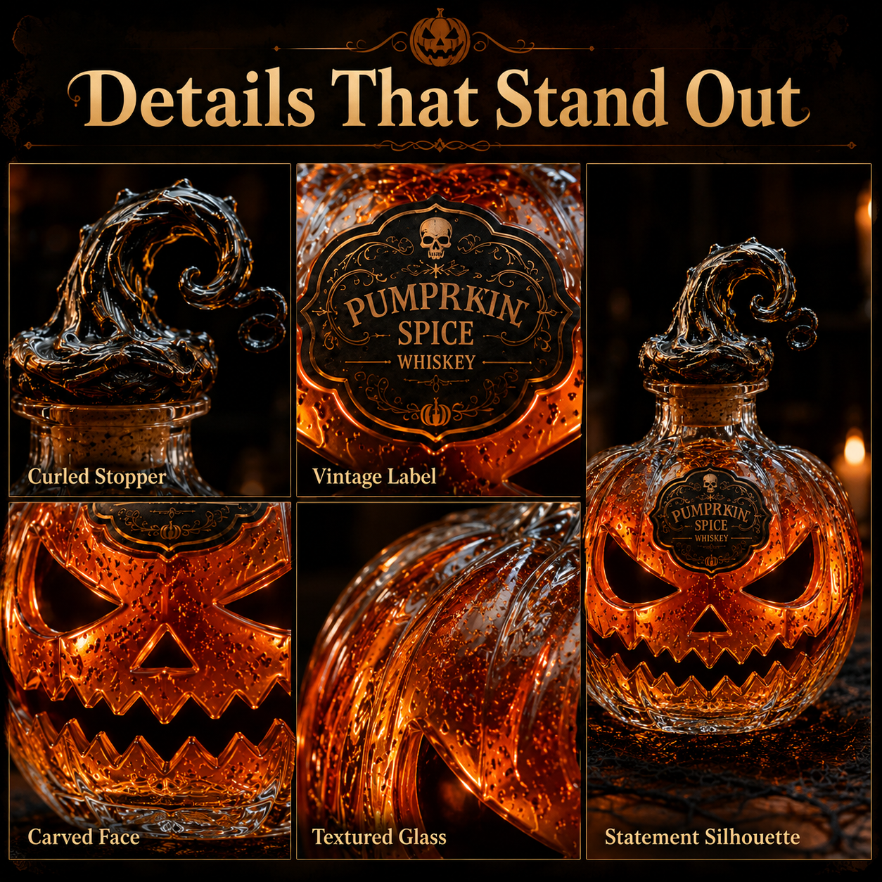 🎃 Pumpkin Spice Jack-O’-Lantern Whiskey Decanter