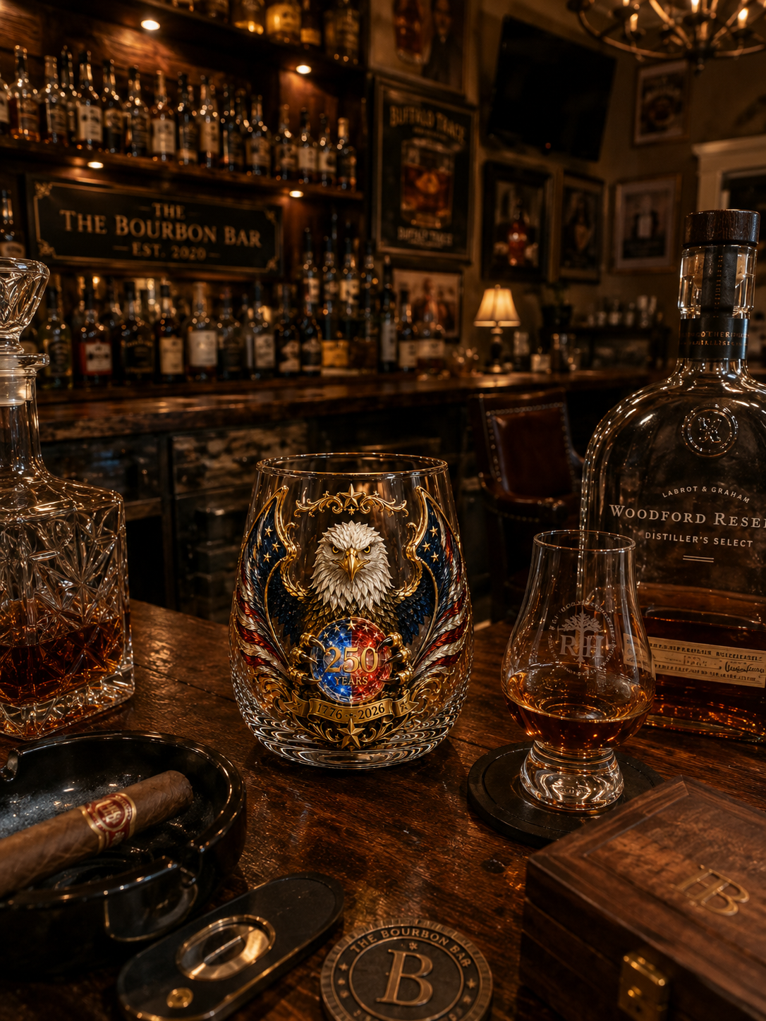 🦅🇺🇸 250 Years American Heritage Eagle Whiskey Glass | 3D Patriotic Decorative Bourbon Glass Art Cup (1776–2026)