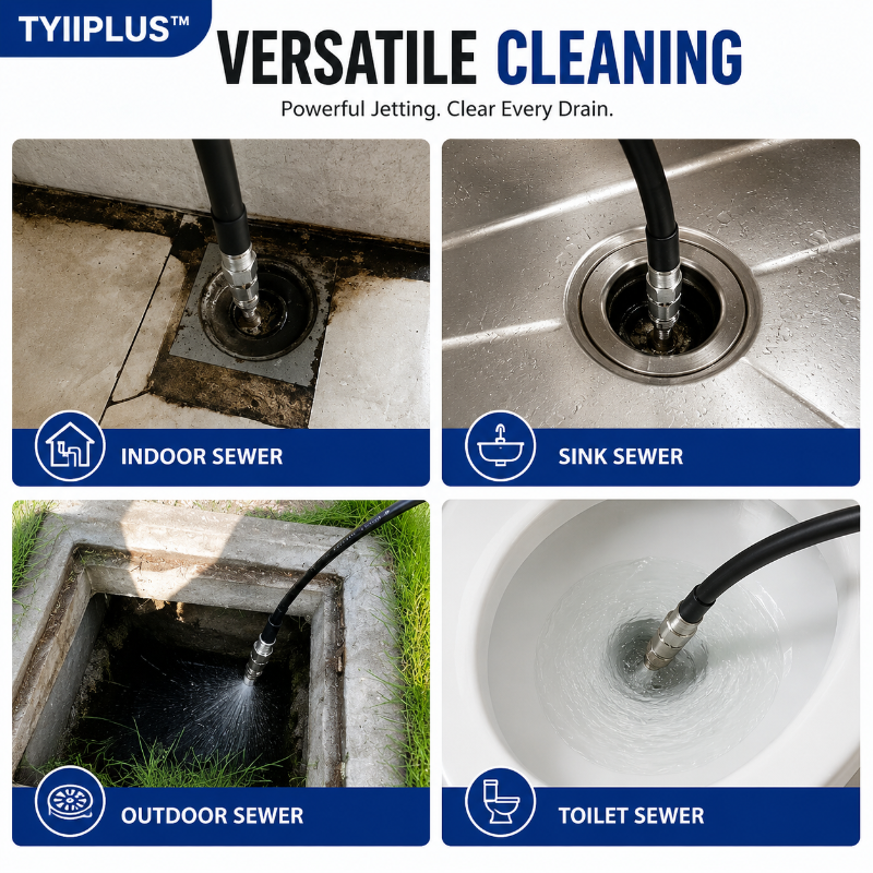 6500 PSI Stainless Steel Sewer Jetter Nozzle – 1/4" Quick Connect Drain Cleaning Attachment for Pressure Washers