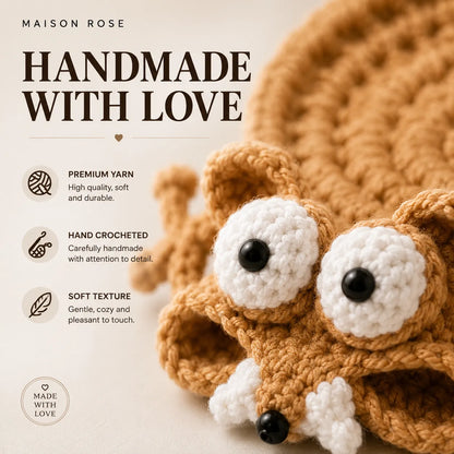 🧶 CozyCritters | 🐾 Hand-Crocheted Animal Coasters for a Touch of Cozy Charm