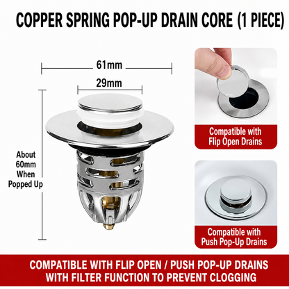 🚰 Universal Pop-Up Sink Drain Filter – Anti-Odor & Anti-Clog