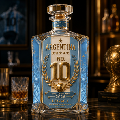 Argentina No. 10 Blue & White Legacy Commemorative Whiskey Decanter